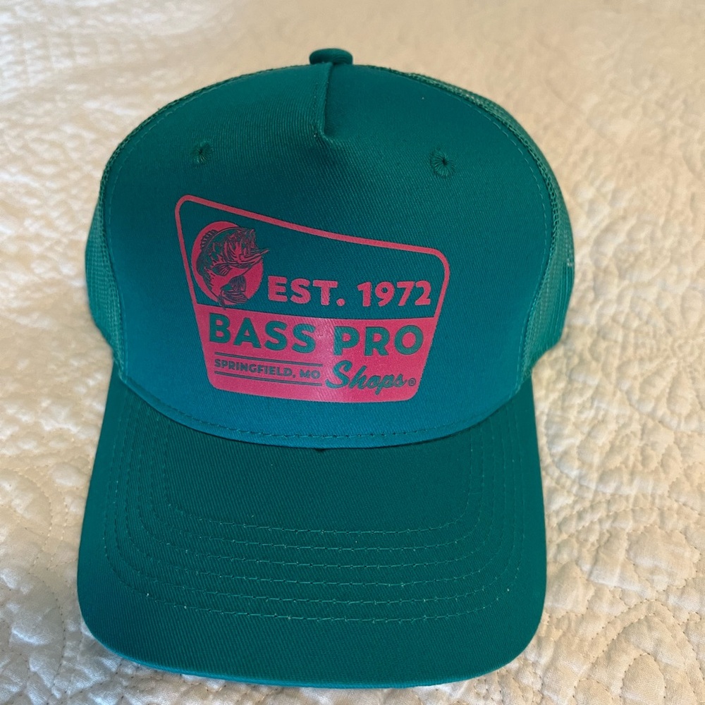 Bass Pro Shops Teal Hat with Pink Logo NWT